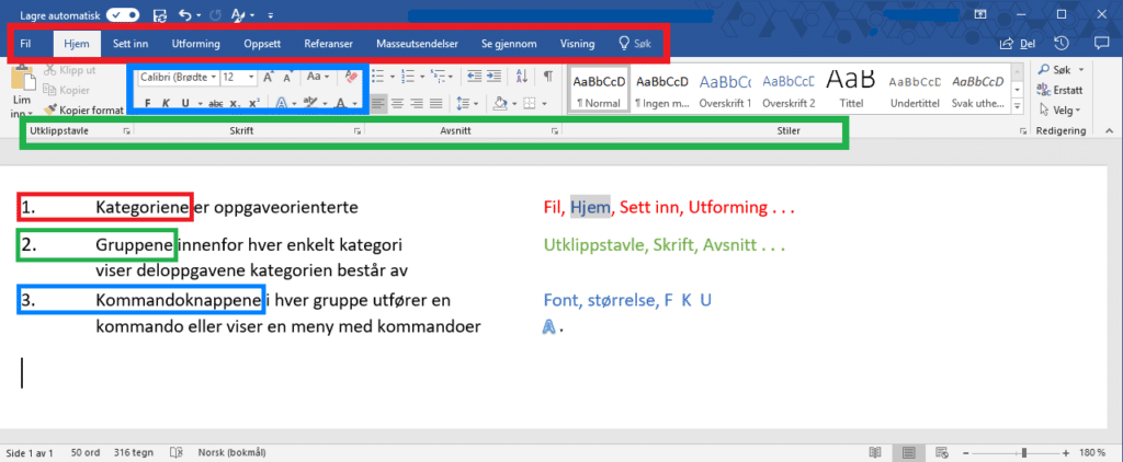 Båndet i Word