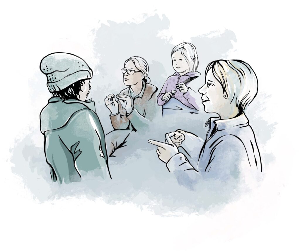 Illustrasjon av samtale med tolk