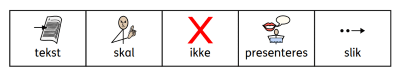 Stripe med symboler med tekst under.