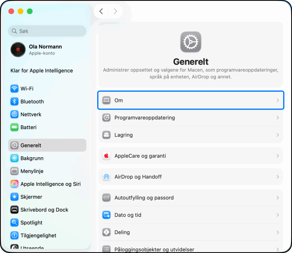 Full tastaturtilgang gjør objektet i fokus tydeligere ved å legge en ramme rundt det.