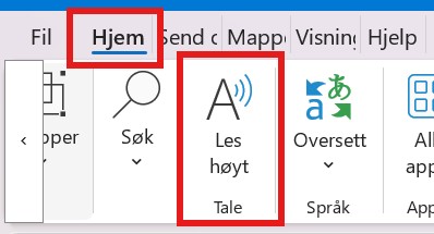 Båndet i Outlook