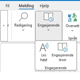 Meny for Les høyt i Melding