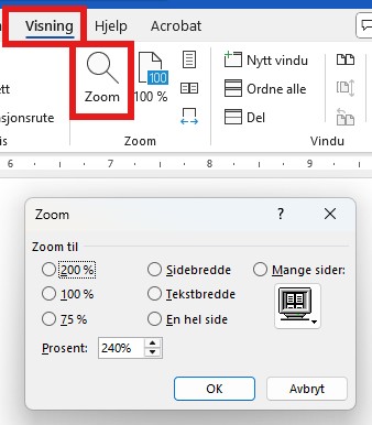 dialogboks Zoom