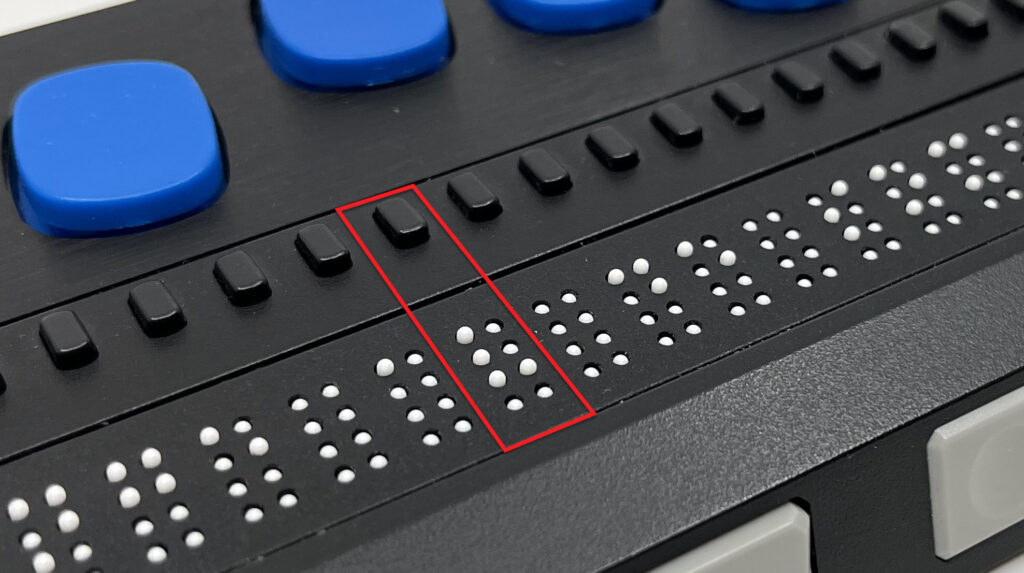 Utsnitt av leselist der sammenhengen mellom punktcelle og markørheter er vist.