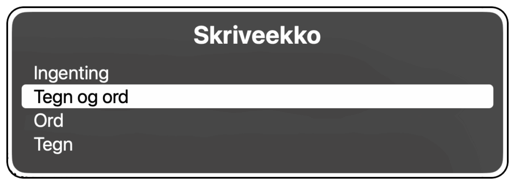 Skriveekko fra detaljnivårotoren
