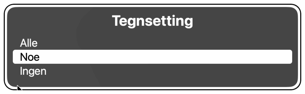 Lese tekst med VoiceOver Innstilling for tegnsetting i detaljnivårotoren