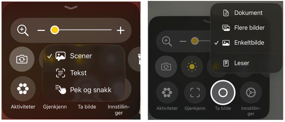 meny i lupe på iPad