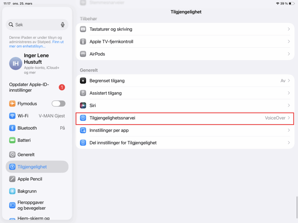 tilgjnegelighetssnarvei