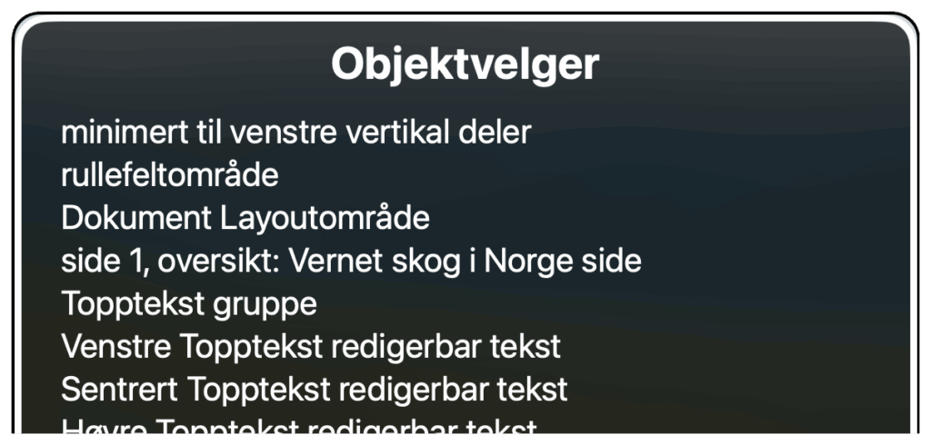 Arbeide med apper med Objektvelgeren