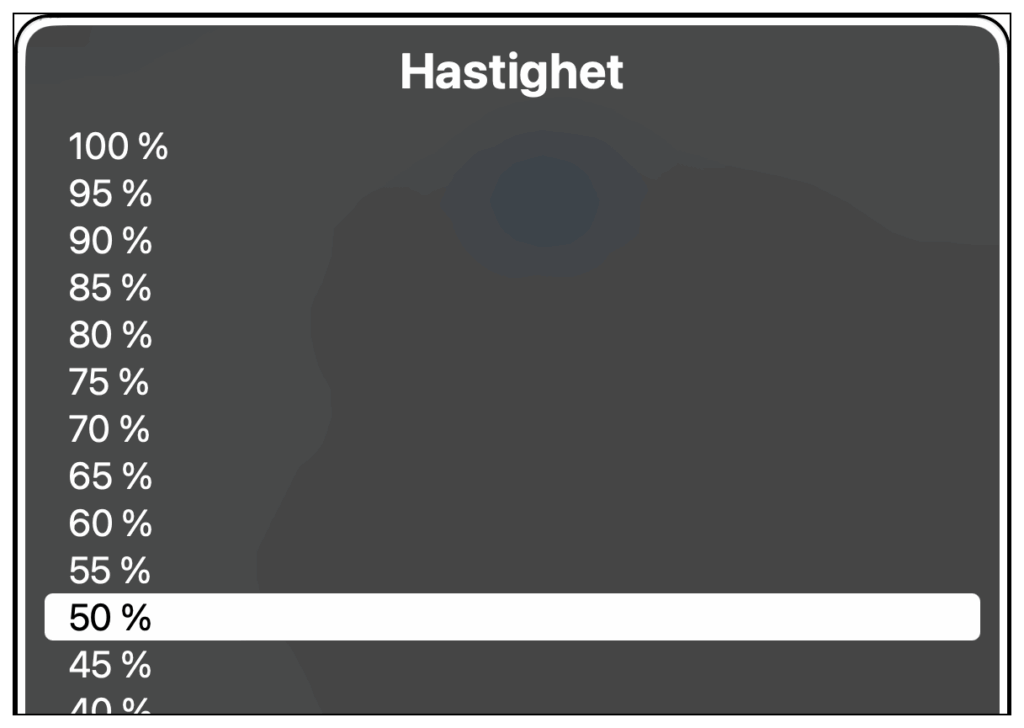 Endre hastighet fra stemmerotoren