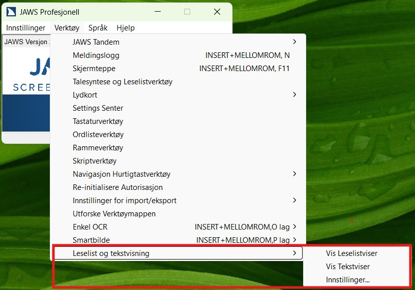 Vei for å vise leselistviser