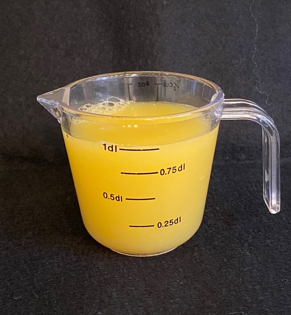Desilitermål med juice