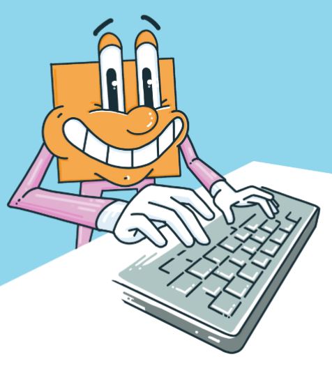 Figuren Tastaturbo som skriver på et tastatur