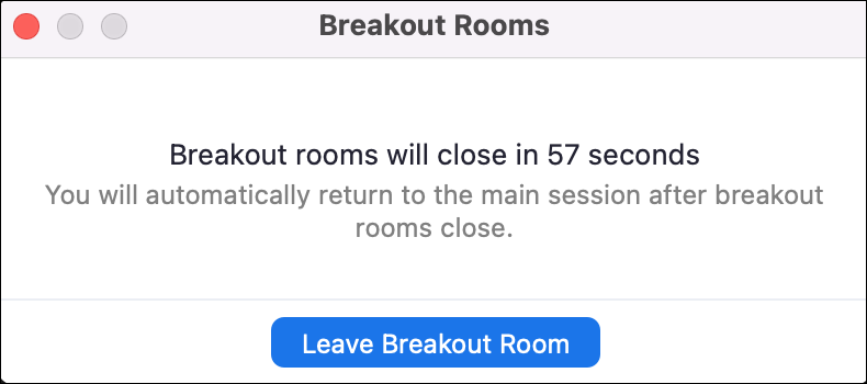 Dialogen for å forlate et breakout room