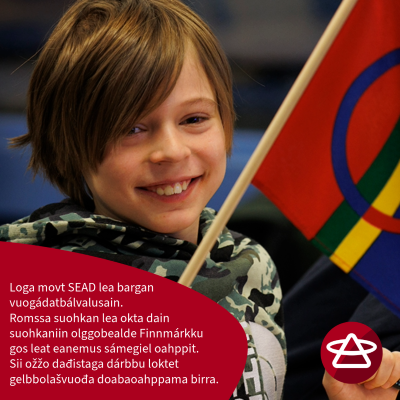 gutt med samisk flagg