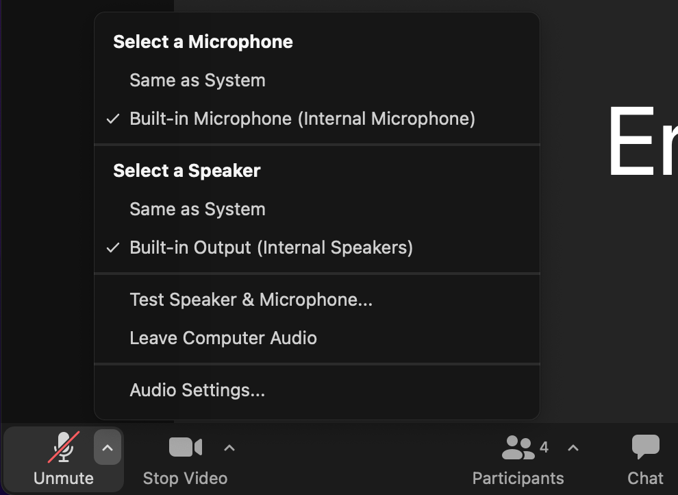 Menyen Audio Settings