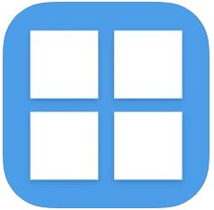 Logo, en firkant med fire tomme kort inni