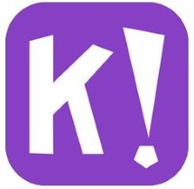 Logo for Kahoot: K! med lilla bakgrunn.