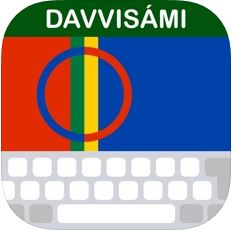 Appikon tastatur med samisk flagg over