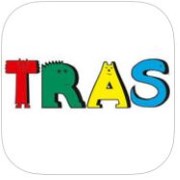 TRAS logo, bokstavene i ulik farge som ligner på ulike dyr