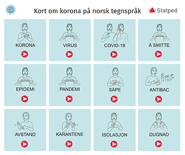 skjermdump av nettsted, viser strektegning av ulike tegn