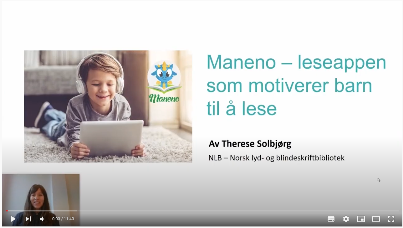 Tittelbilde Maneno-leseappen som motiverer barn til å lese. Bilde av et barn med et nettbrett.