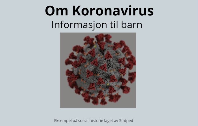 Forside "Om koronavirus" bilde av viruset